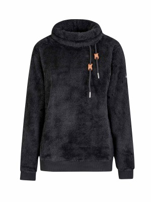 BJØRNSON Ilmi Coral Fleece Trui Pullover Dames - Zwart