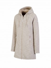 BJØRNSON Parka Gebreid Teddy Vest Gebreid Dames Beige Melange - KAJA