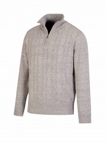 BJØRNSON Lunt Kabel-Gebreide Pullover Teddy Voering Heren - Beige