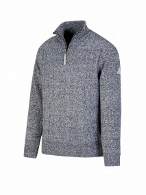 BJØRNSON Lunt Kabel-Gebreide Pullover Teddy Voering Heren - Antraciet Melange