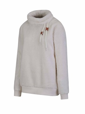 BJØRNSON Ilmi Coral Fleece Trui Pullover Dames - Off-White